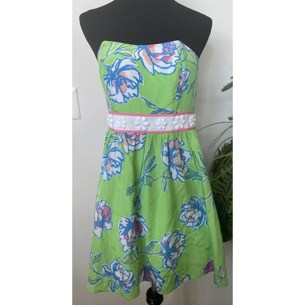 Lilly Pulitzer Langley Multi-Color Strapless Beaded Mini Dress Size 2 EUC! $258. - Picture 7 of 9